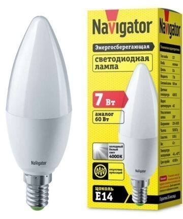 Лампа светодиодная 94 492 NLL-C37-7-230-4K-E14 Navigator 94492