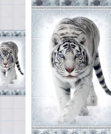 Панель ПВХ фриз 3D 2700*250 мм с мерц,зимняя сказка ТИГР  (узор)
