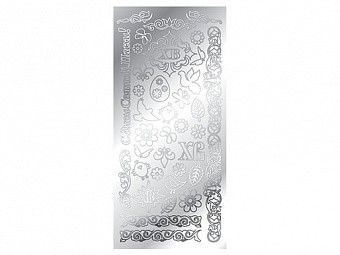 Наклейки д/пасхального декора "Серебро Silver" В91304