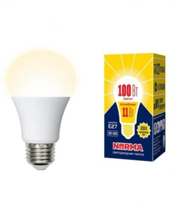 LED-A60-11W/WW/E27/FR/NR Лампа светодиодная Форма А матовая. Серия Norma. Теплый белый свет. Volpe.