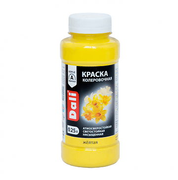 Краска колеровочная "DALI" ЖЕЛТЫЙ 0,25 Л "РОГНЕДА"