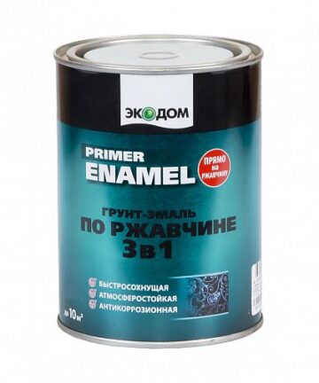 ГРУНТ-ЭМАЛЬ ПО РЖАВЧИНЕ "ЭКОДОМ"3 В 1 ЗЕЛЕНЫЙ МОХ 0,9 КГ "РОГНЕДА"