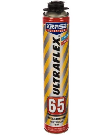 Пена монт KRASS ULTRAFLEX 65 Пистолетная Всесезонная 800мл Республика Беларусь