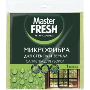 Салфетка для стекол и зеркал микрофибра 1шт MASTER FRESH