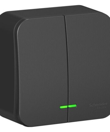 Выключатель 2-кл. ОП Blanca 10А IP20 (cх.5) 250В с подсветкой антрацит SchE BLNVA105116