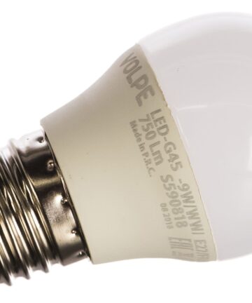 LED-G45-9W/WW/E27/FR/NR Лампа светодиодная . Форма "шар",матовая. Серия Norma, ТеплБелый свет. Volpe