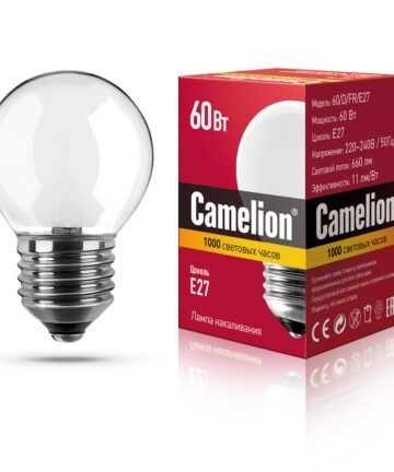 MIC Camelion 60/D/FR/E27 (Эл.лампа накаливания с матовой колбой, сфера) 9871