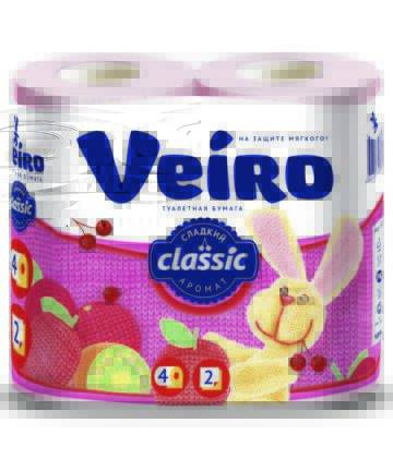 Туалетная бумага "VEIRO Classic" 2-слойная 4шт