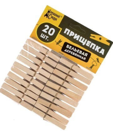 Прищепка бельевая деревянная усиленная 20шт. "Домашний сундук" ДС-143