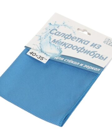 Салфетка бытовая 35*40см для стекол и зеркал, микрофибра BOSSCLEAN
