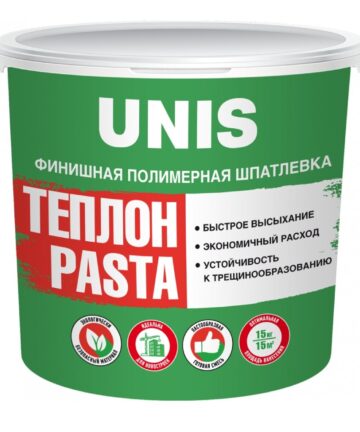Шпатлевка полимерная готовая ЮНИС ПАСТА ТЕПЛОН 5 КГ