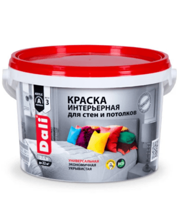 КРАСКА АКРИЛОВАЯ "DALI" ИНТЕРЬЕРНАЯ БЕЛОСНЕЖНАЯ  2,5 Л (1) "РОГНЕДА"