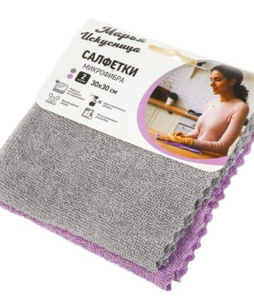 Салфетка бытовая для уборки 30*30см, микрофибра, RAL4009 МАРЬЯ ИСКУСНИЦА 2 4009