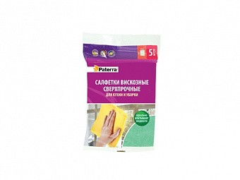 Салфетки вискозные 30х38см 5шт. в уп. Paterra 406-062
