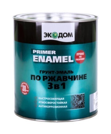 ГРУНТ-ЭМАЛЬ ПО РЖАВЧИНЕ "ЭКОДОМ"3 В 1 СЕРАЯ 2,2  КГ "РОГНЕДА"