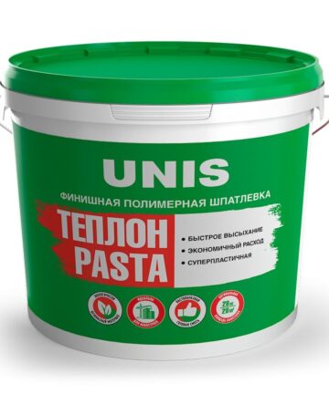 Шпатлевка полимерная готовая ЮНИС ПАСТА ТЕПЛОН 15 КГ
