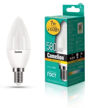 Camelion LED7-C35/830/E14 (Эл.лампа светодиодная 7Вт 220В) 12073