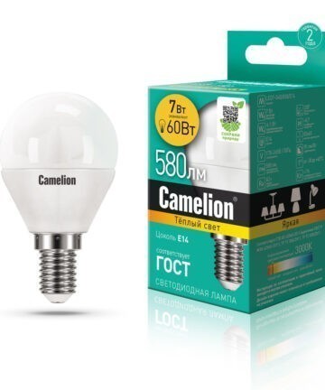 Camelion LED7-G45/830/E14 (Эл.лампа светодиодная 7Вт 220В) 12069