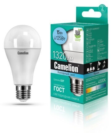 Camelion LED15-A60/845/E27 (Эл.лампа светодиодная 15Вт 220В) 12186