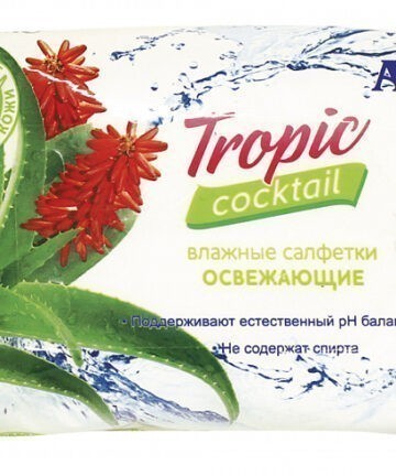 Влажные салфетки Аура троп.коктейль 60шт
