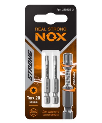 Бита torsion  E6.3 Тх20-50, 2 шт карта STRONG (339205-2)