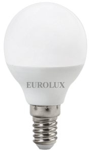 Лампа светодиодная LL-E-G45-7W-230-4K-E14 (шар, 7Вт, нейтр., Е14) Eurolux 76/2/6