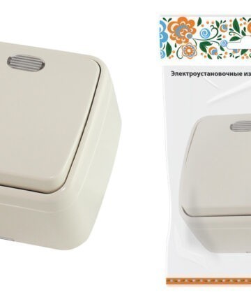 Выключатель 1 кл.открытой установки с подсветкой IP20 10A сл. кость ДАЧА Народная SQ1824-0018