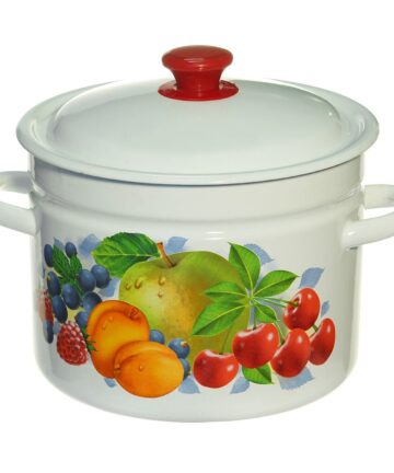 Кастрюля эмал 6,0л, металл.крышка КМЗ 41804-182/6 в ассортименте