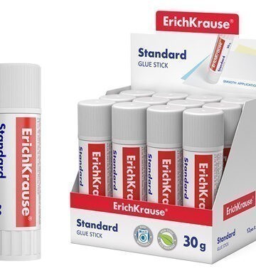 Клей-карандаш ErichKrause® Standard, 30г (в коробке-дисплее по 12 шт.) 48033