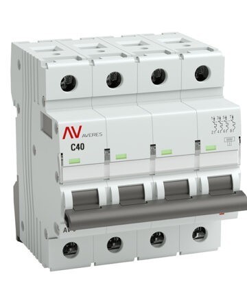 Выключатель автоматический модульный 4п C 40А 6кА AV-6 AVERES EKF mcb6-4-40C-av
