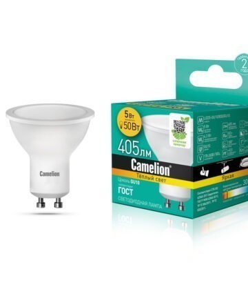 Camelion LED5-GU10/830/GU10 (Эл.лампа светодиодная 5Вт 220В) 10956