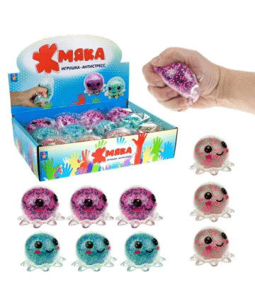Жмяка осьминог, 8*6,5см, 3 вида, Т22990 1toy в ассортименте