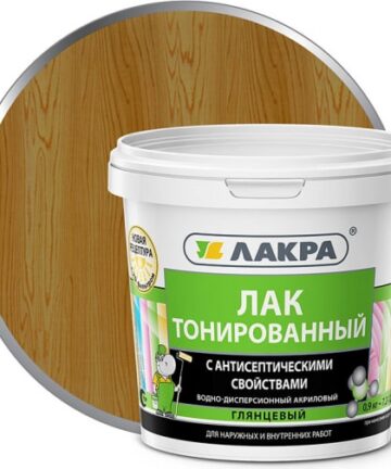 Лак в/д тонированный Лакра Дуб 0,9кг Л-С
