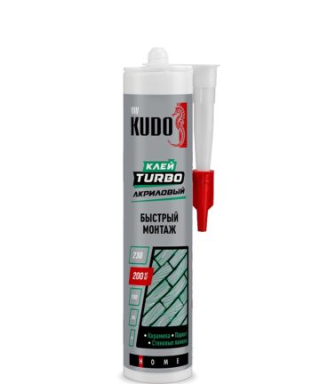 Клей "Turbo" для быстрого монтажа, на акриловой основе, белый, 280мл KUDO HOME