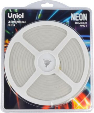 ULS-N01-2835-120LED/m-6mm-IP67-DC12V-9W/m-4000K Светодиод.гибкая герметич.лента NEON, 5м,белый UNIEL