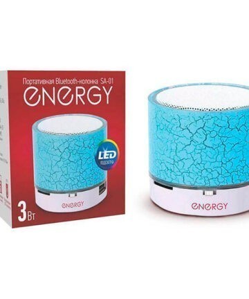 Акустическая Bluetooth-колонка ENERGY SA-01, 3W, акк.300mAh, подсв., 53*58мм, 342005