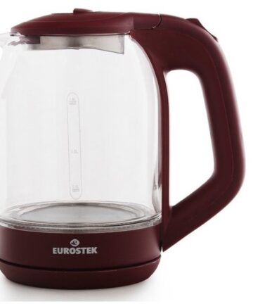 Чайник электрический EUROSTEK EEK-3014 1,8л., мощность: 1800 Вт, LED-подсветка, стекло, диск