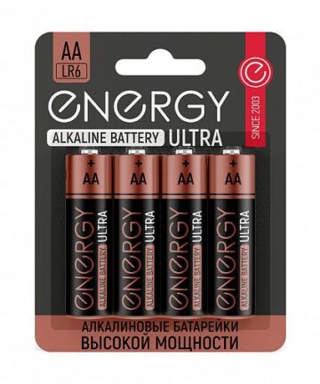 БАТАРЕЙКА "ENERGY" ULTRA LR6/4B ТИП АА (4 ШТ. В БЛИСТЕРЕ) (10/80)