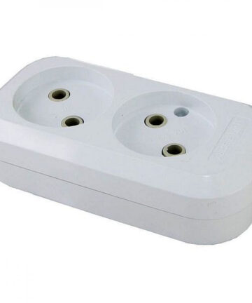 Колодка розеточная 2 гнезда 2П б/з 10А 250В белая TDM SQ1806-0012