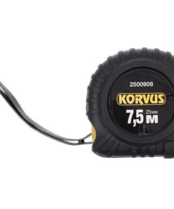 Рулетка обрезиненный корпус 7,5м*25мм, 3 фиксатора, магнит KORVUS 2501513