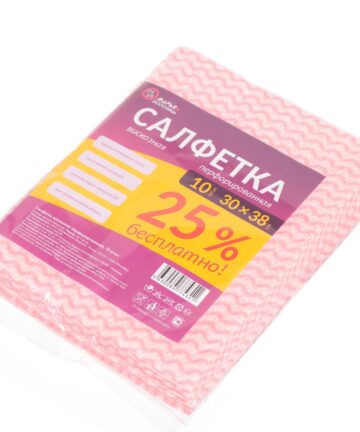 Салфетка бытовая для уборки, 30*38см, вискоза, перфорированная 10шт МАРЬЯ ИСКУСНИЦА 32013 в ассортим
