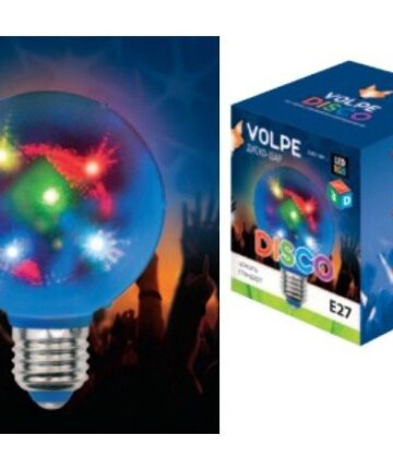 ULI-Q308 1,5W/RGB/E27 ДИСКО ШАР 3D Светодиодный светильник, свечение 3D звезды, 220В, 8см ТМ VOLPE