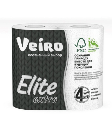 Туалетная бумага "VEIRO Elite Extra" 4-слойная 4шт