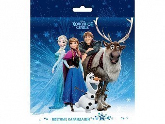 Карандаши цветные "VK" 24 цв. -Холодное сердце-( DISNEY) с заточ. в карт.короб. с европодвесом