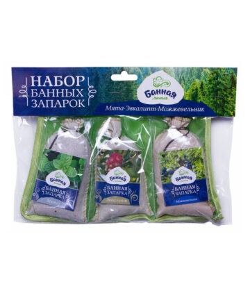Набор запарок для бани (мята, эвкалипт, можжевельник), в сумке 3шт/30гр., БАННАЯ ЛИНИЯ™