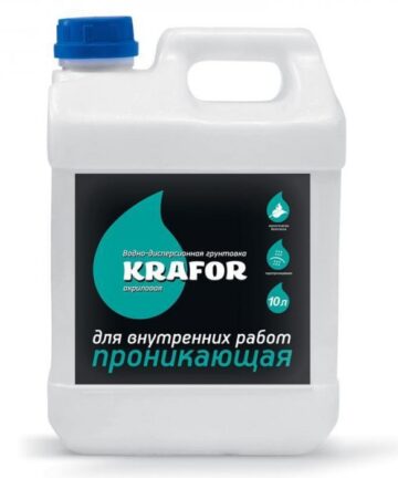 ГРУНТОВКА ПРОНИК. Д/ВНУТР. РАБОТ 10 Л (1) "KRAFOR"