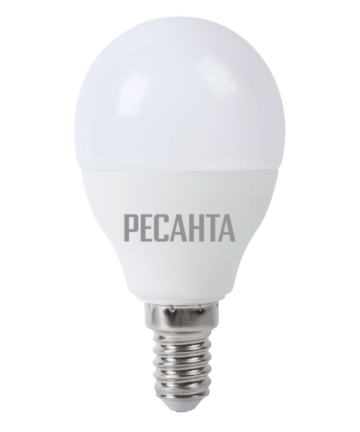 Лампа светодиодная LL-R-С45-7W-230-4K-E14 (шар, 7Вт, нейтр., Е14) Ресанта 76/1/8
