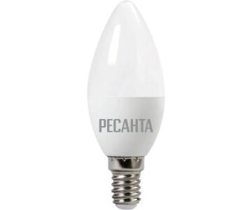 Лампа светодиодная LL-R-С37-5W-230-4K-E14 (свеча, 5Вт, нейтр., Е14) Ресанта 76/1/2