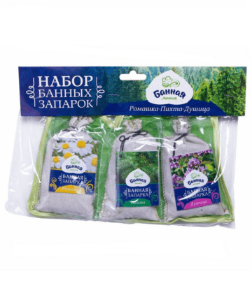 Набор запарок для бани (ромашка, пихта, душица), в сумке 3шт/30гр., БАННАЯ ЛИНИЯ™