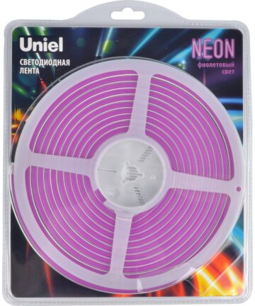 ULS-N01-2835-120LED/m-6mm-IP67-DC12V-9W/m-PURPLE Светодиод.гибкая герметич.лента NEON, 5м,фиол UNIEL